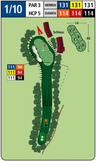 Karte Golfplatz: Schlosskurs - Blau 1