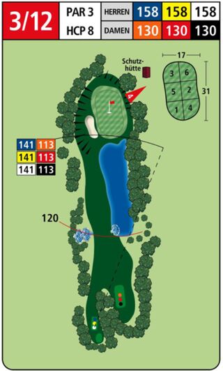 Karte Golfplatz: Weinbergkurs - Rot 3